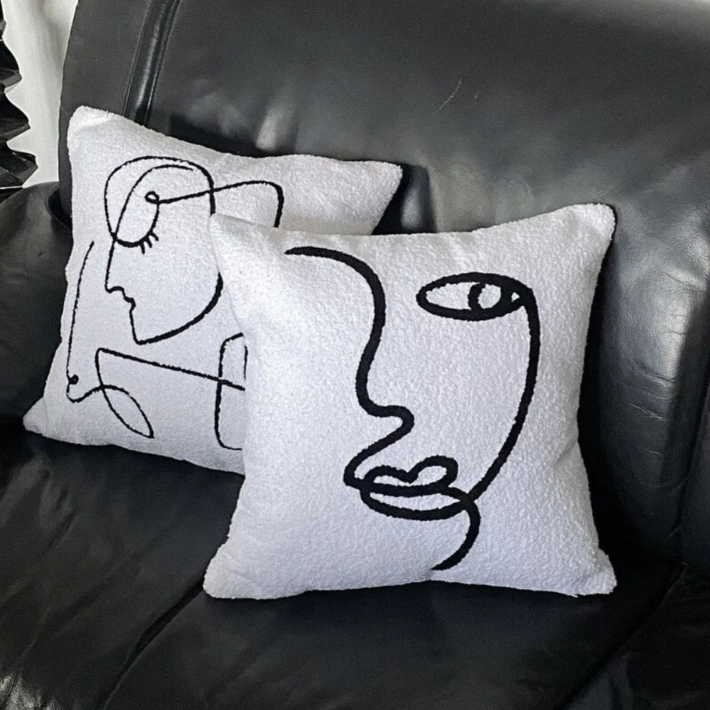 Artistic Abstract Face Cushion Cover