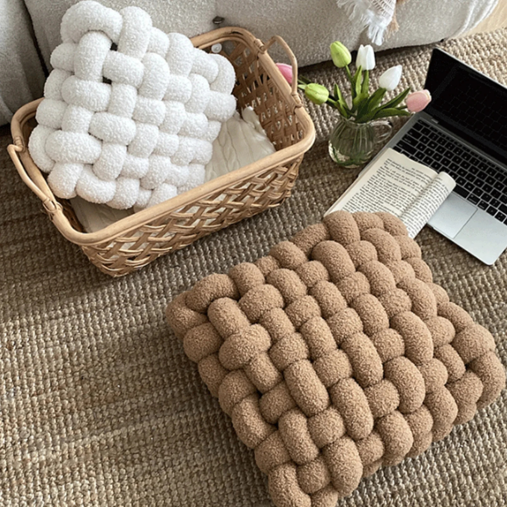 Woven Knot Boucle Cushion