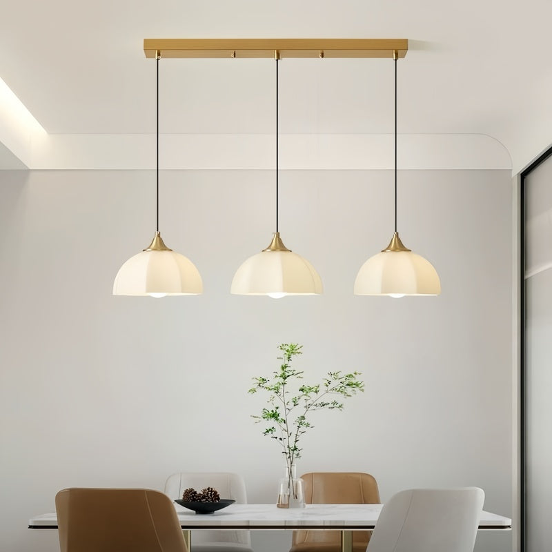 Nordic Glow Brass 3-Light Kitchen Pendant Lighting