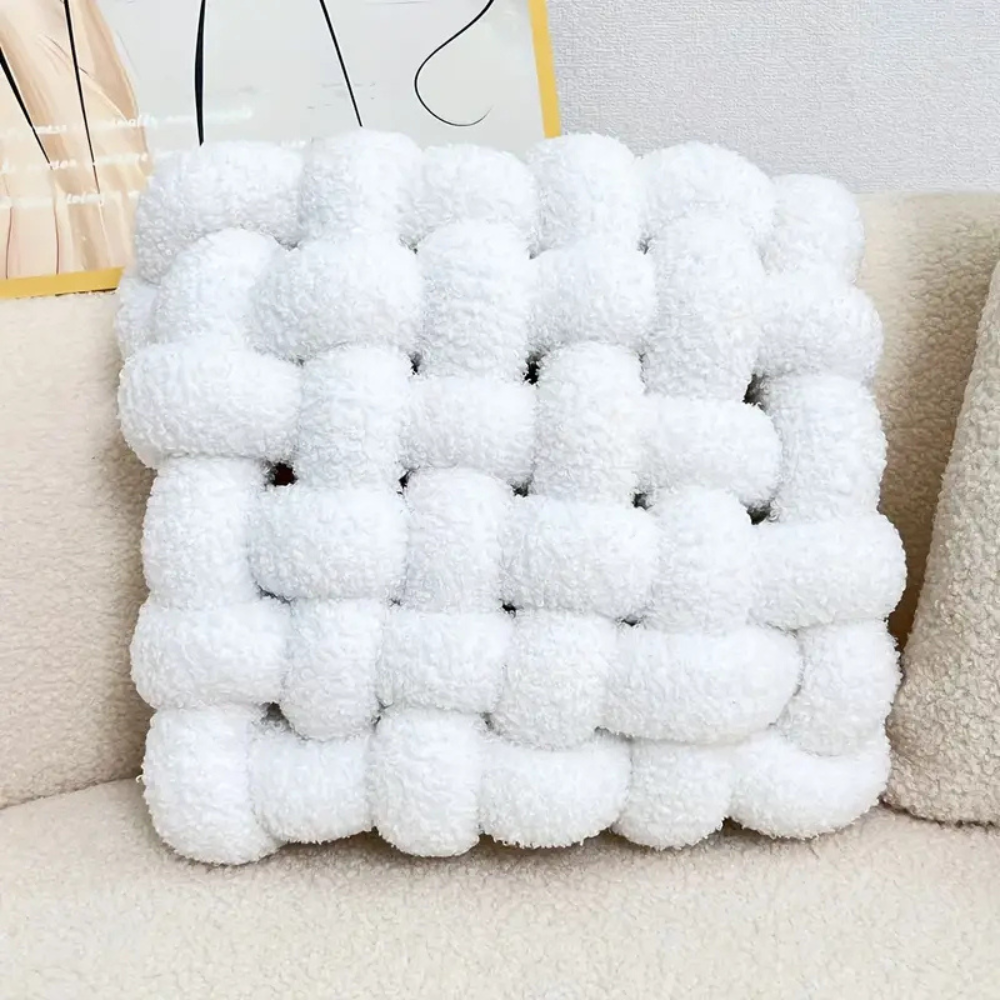 Woven Knot Boucle Cushion