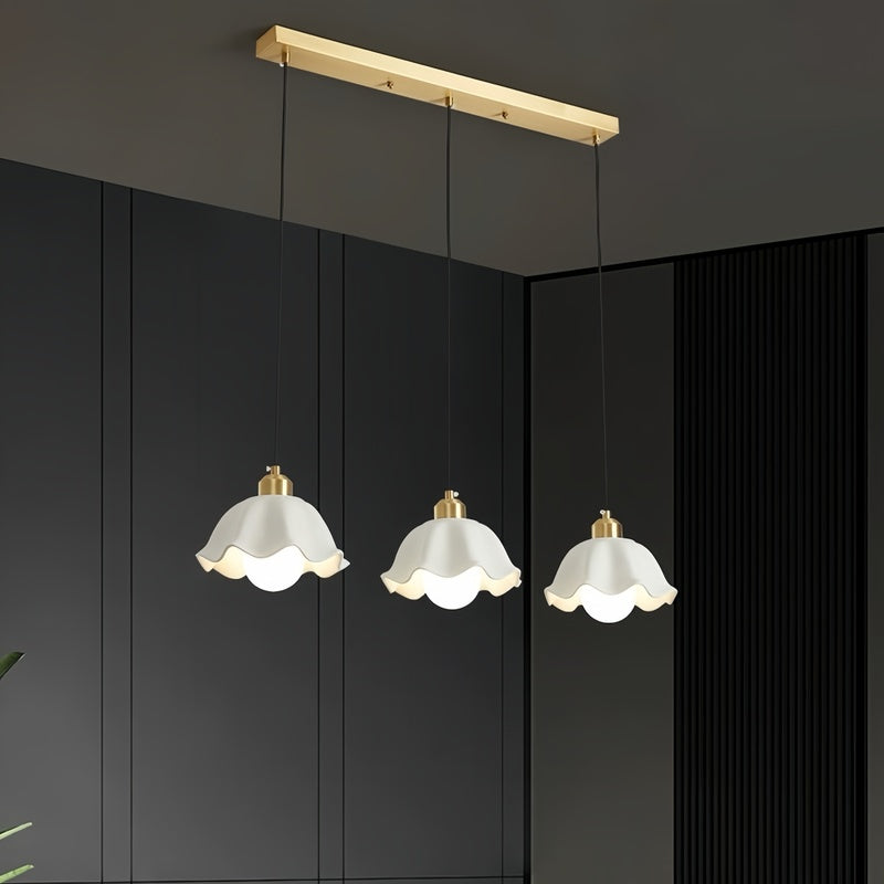 Nordic Glow Brass 3-Light Kitchen Pendant Lighting