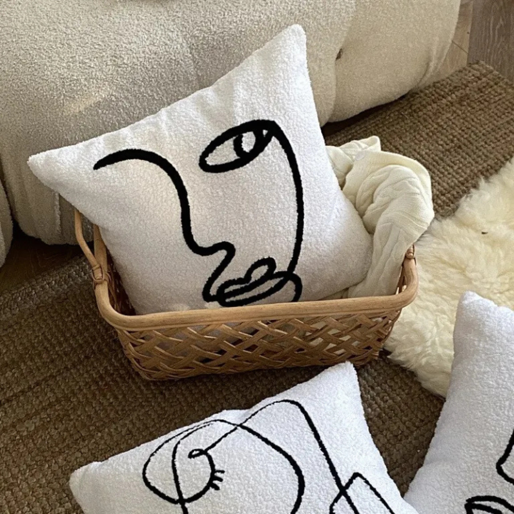 Artistic Abstract Face Cushion Cover