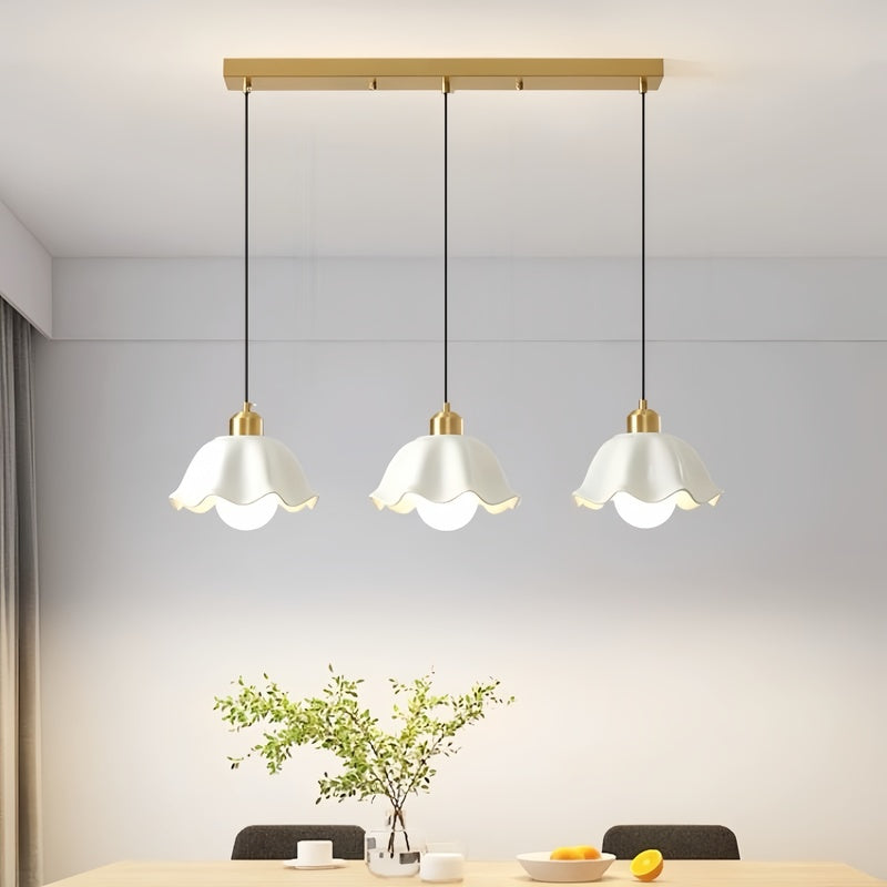 Nordic Glow Brass 3-Light Kitchen Pendant Lighting