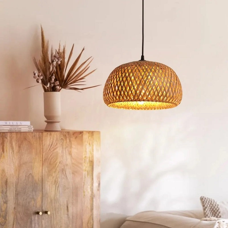 Handwoven Bamboo Pendant Light