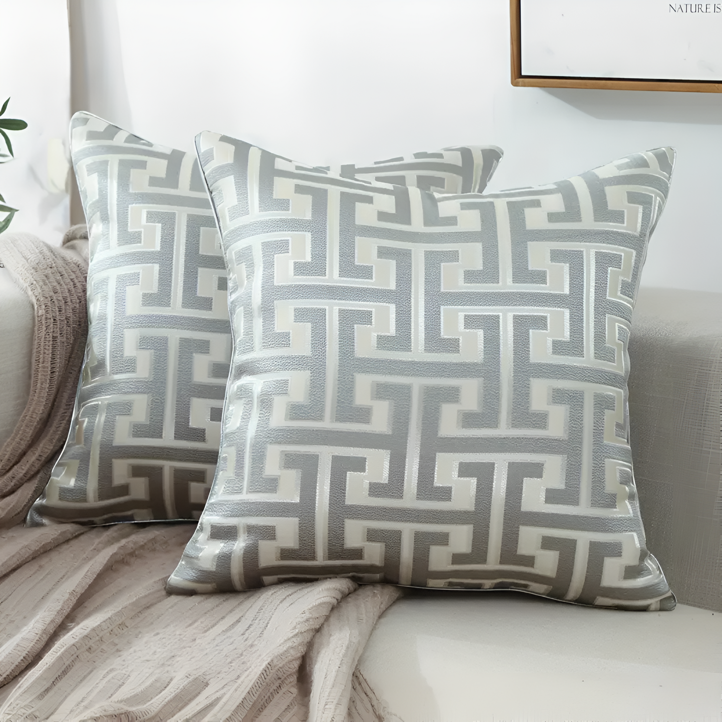 Luxury Geometric Jacquard Cushion Cover