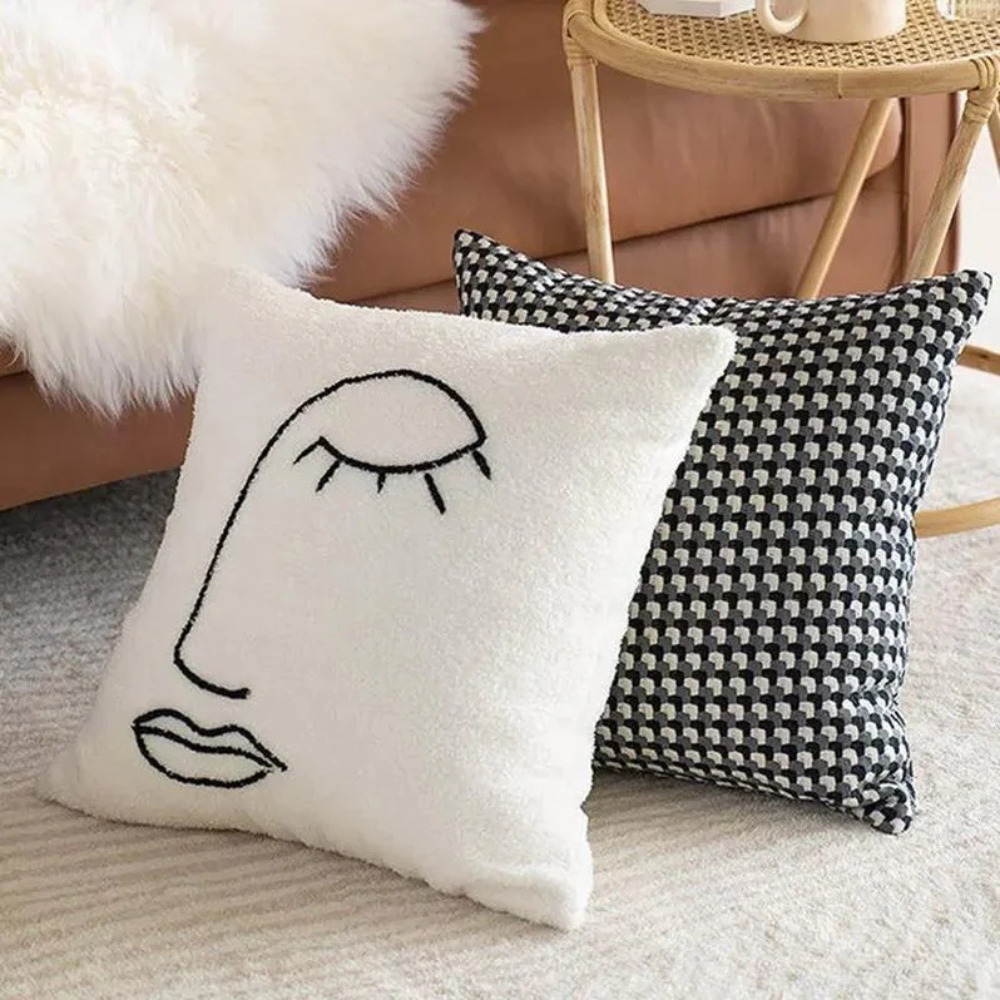 Artistic Abstract Face Cushion Cover