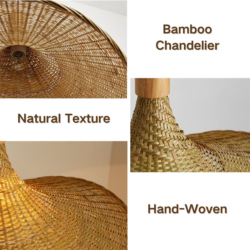 Handwoven Curved Bamboo Pendant Light