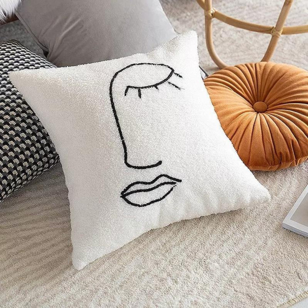 Artistic Abstract Face Cushion Cover