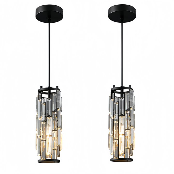 Lumière Luxe Crystal Pendant Light Black/Gold/Chrome