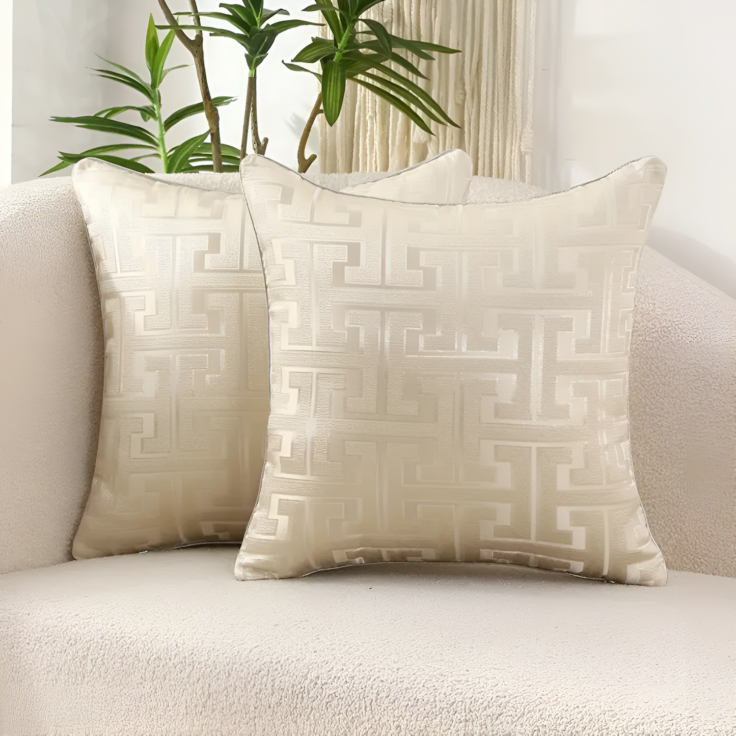 Luxury Geometric Jacquard Cushion Cover