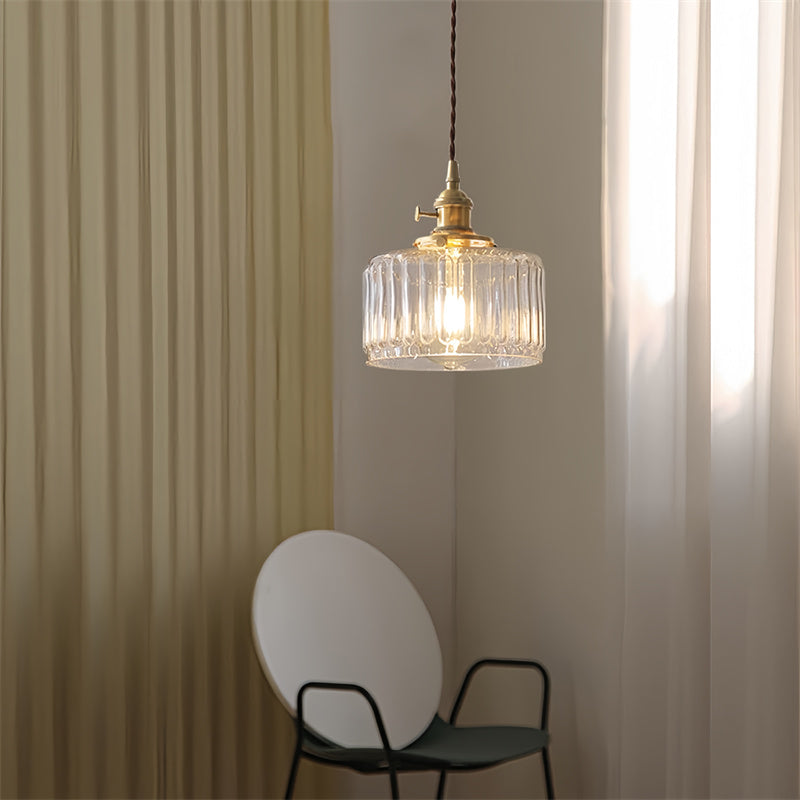 LumiVintage - Vintage Cylinder Glass Pendant Light