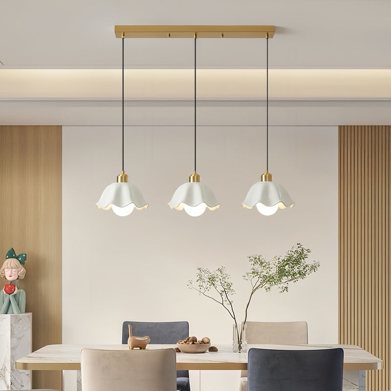 Nordic Glow Brass 3-Light Kitchen Pendant Lighting