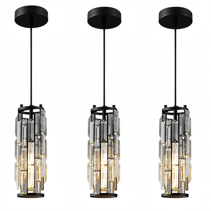 Lumière Luxe Crystal Pendant Light Black/Gold/Chrome