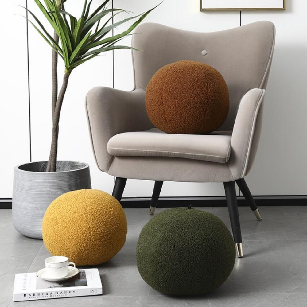 Plush Boucle Ball Cushion