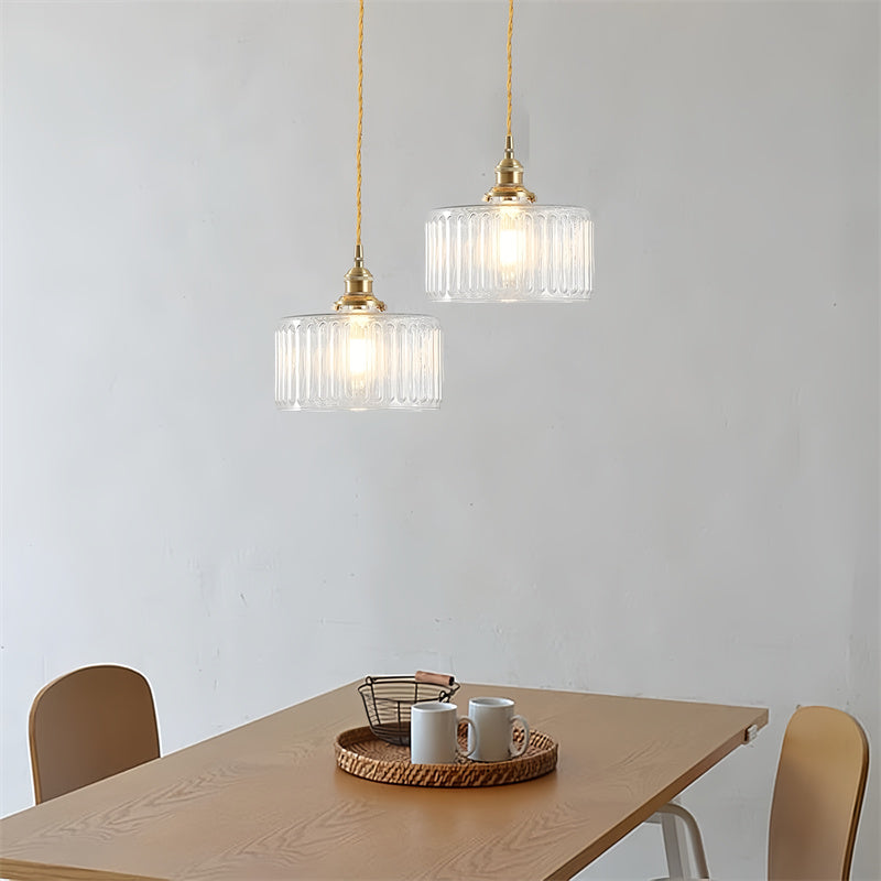 LumiVintage - Vintage Cylinder Glass Pendant Light