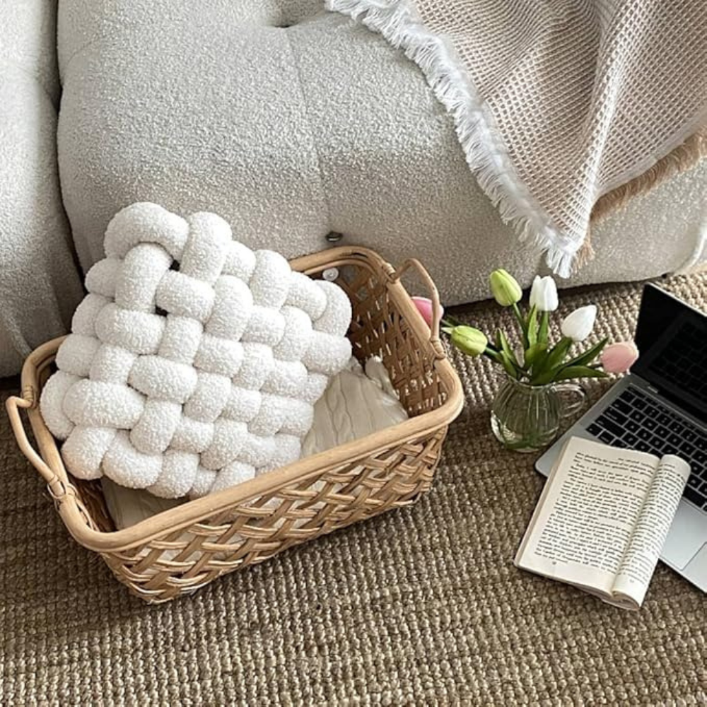 Woven Knot Boucle Cushion