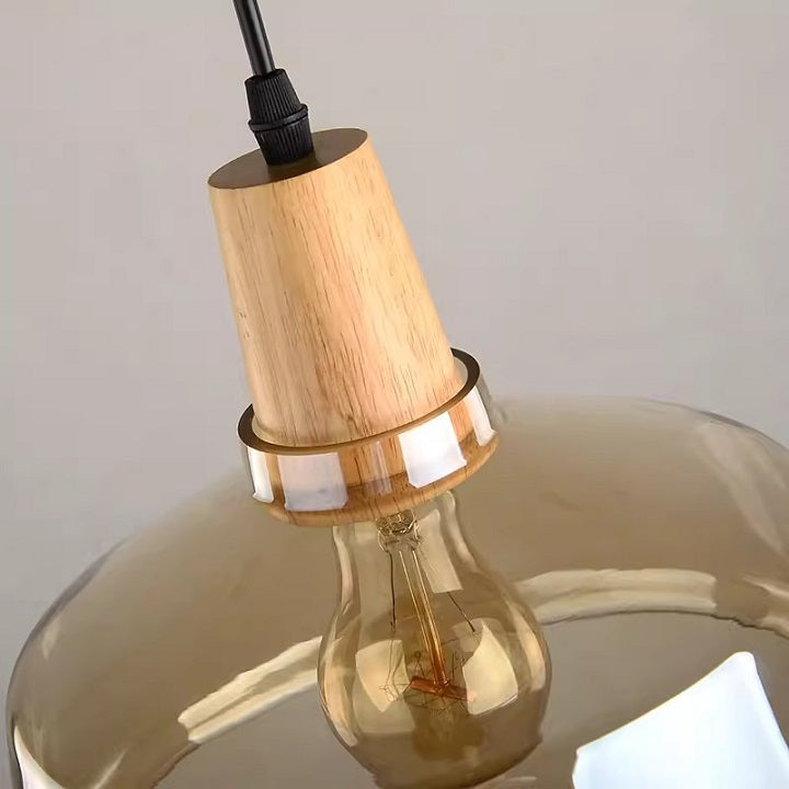 Handcrafted Glass Pendant Light Clear/Smoky/Amber