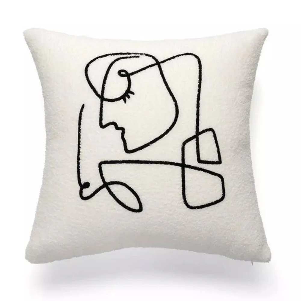 Artistic Abstract Face Cushion Cover