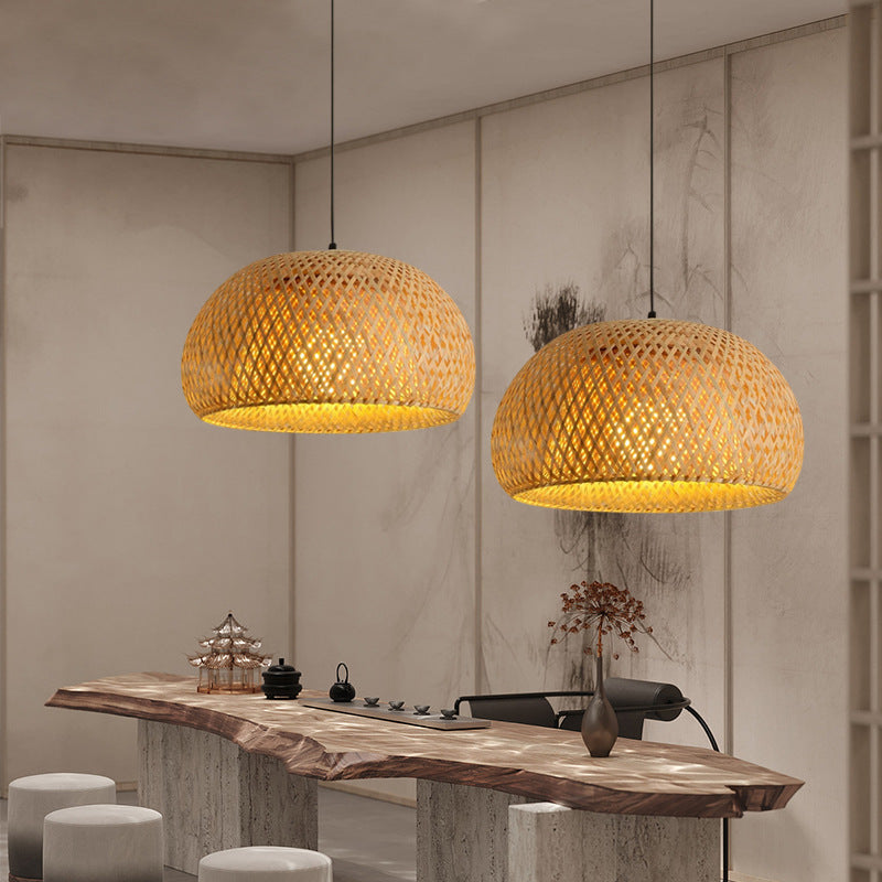 Handwoven Bamboo Pendant Light