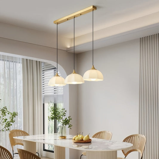 Nordic Glow Brass 3-Light Kitchen Pendant Lighting