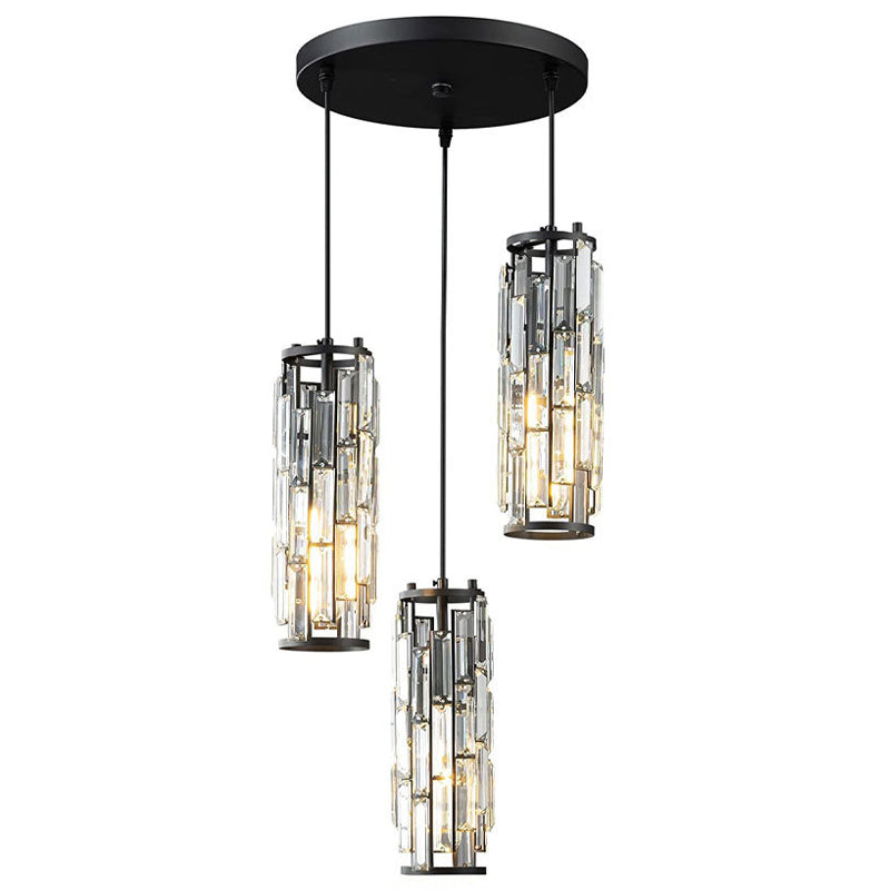 Lumière Luxe Crystal Pendant Light Black/Gold/Chrome