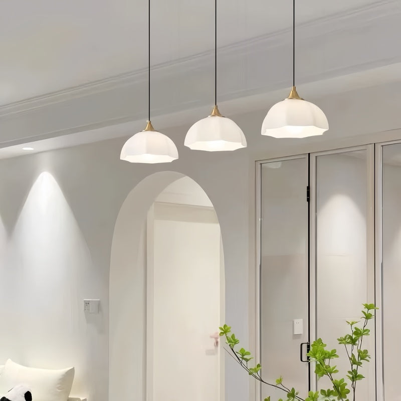 Nordic Glow Brass 3-Light Kitchen Pendant Lighting