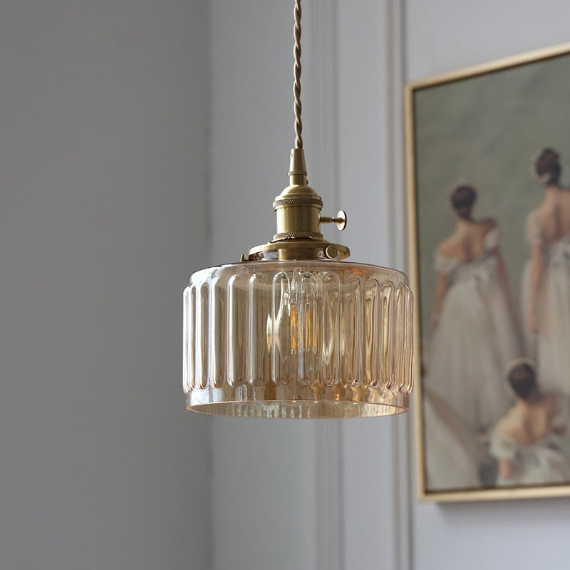 LumiVintage - Vintage Cylinder Glass Pendant Light