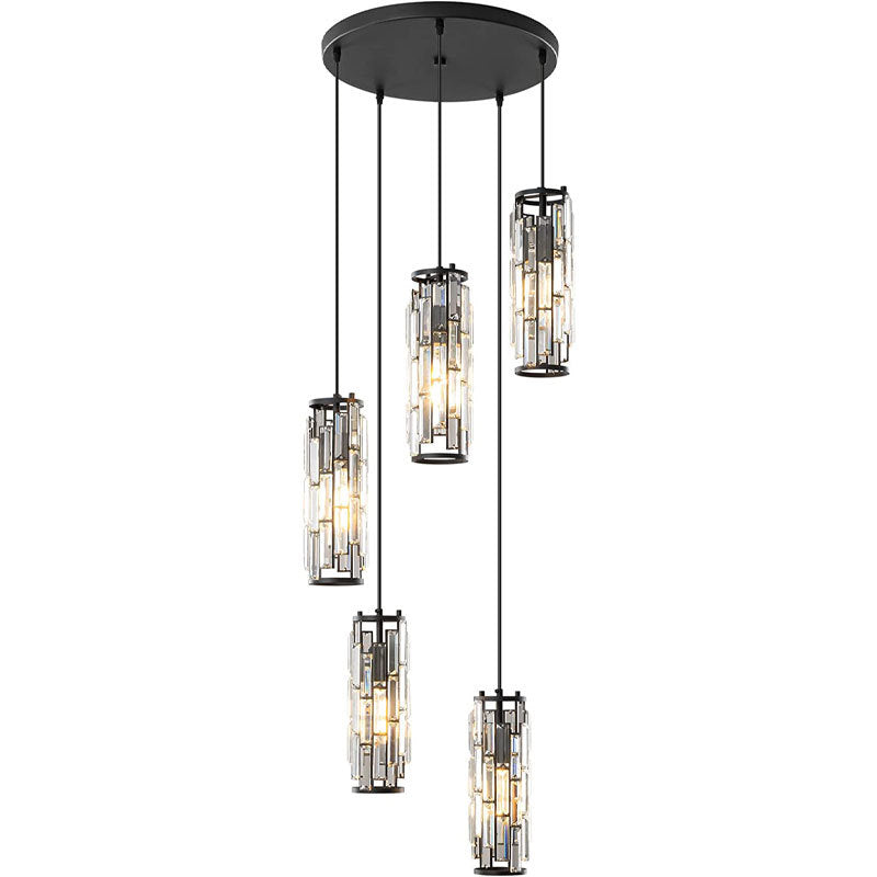 Lumière Luxe Crystal Pendant Light Black/Gold/Chrome