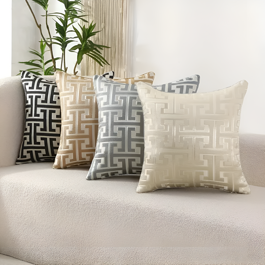 Luxury Geometric Jacquard Cushion Cover