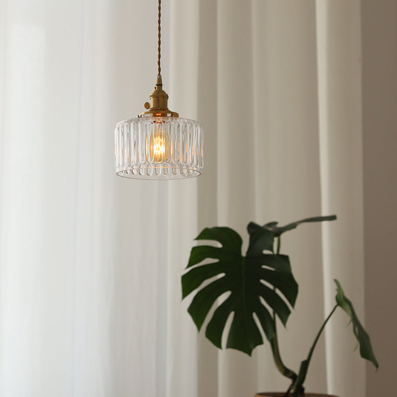 LumiVintage - Vintage Cylinder Glass Pendant Light