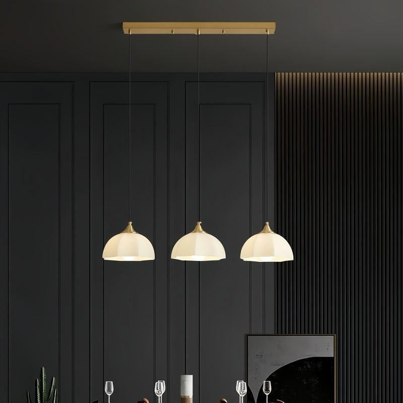 Nordic Glow Brass 3-Light Kitchen Pendant Lighting