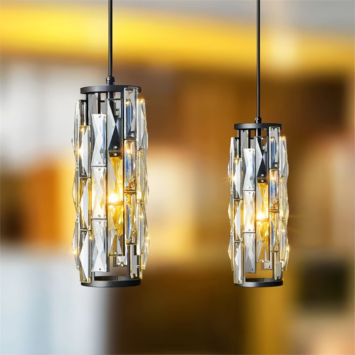 Lumière Luxe Crystal Pendant Light Black/Gold/Chrome