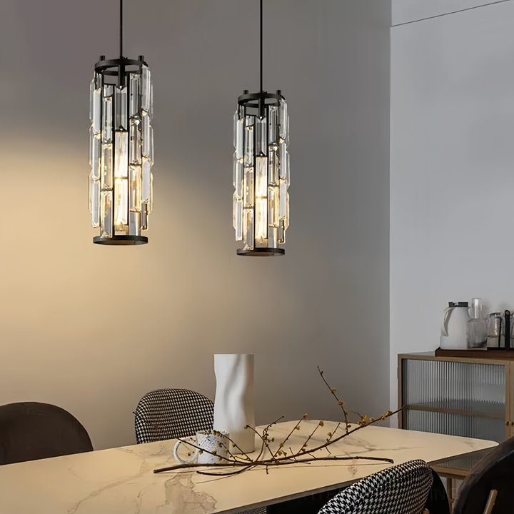 Lumière Luxe Crystal Pendant Light Black/Gold/Chrome