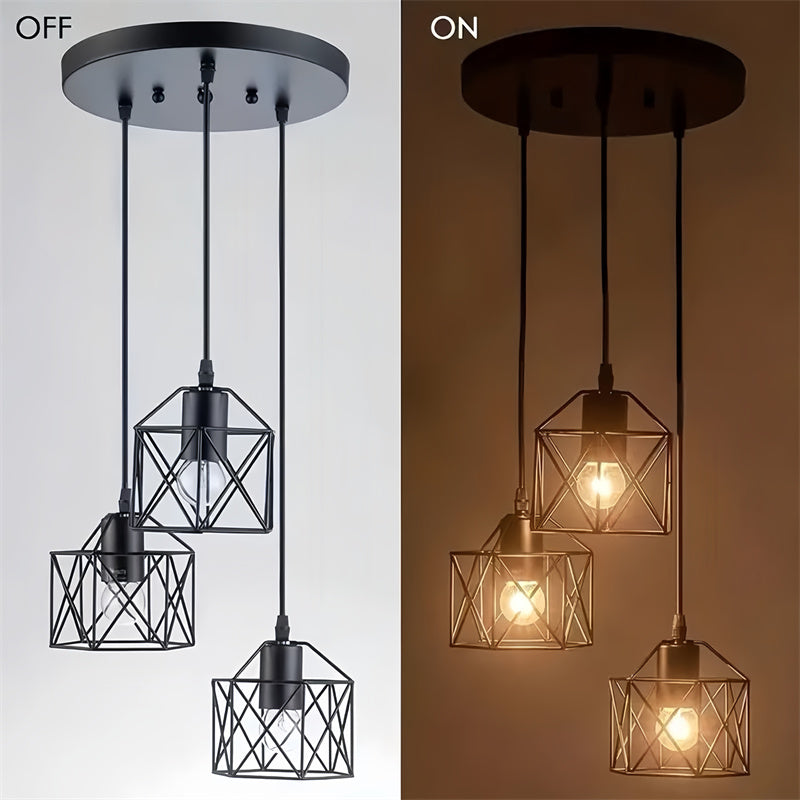 Industrial Vintage Cage Pendant Light