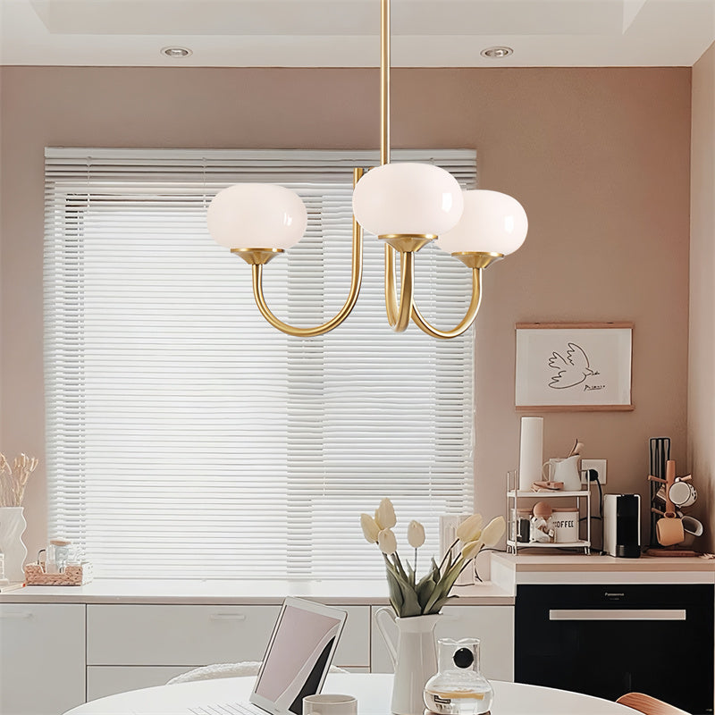 Aurora Luxe 3-Light Chandelier - Pink/White/Beige