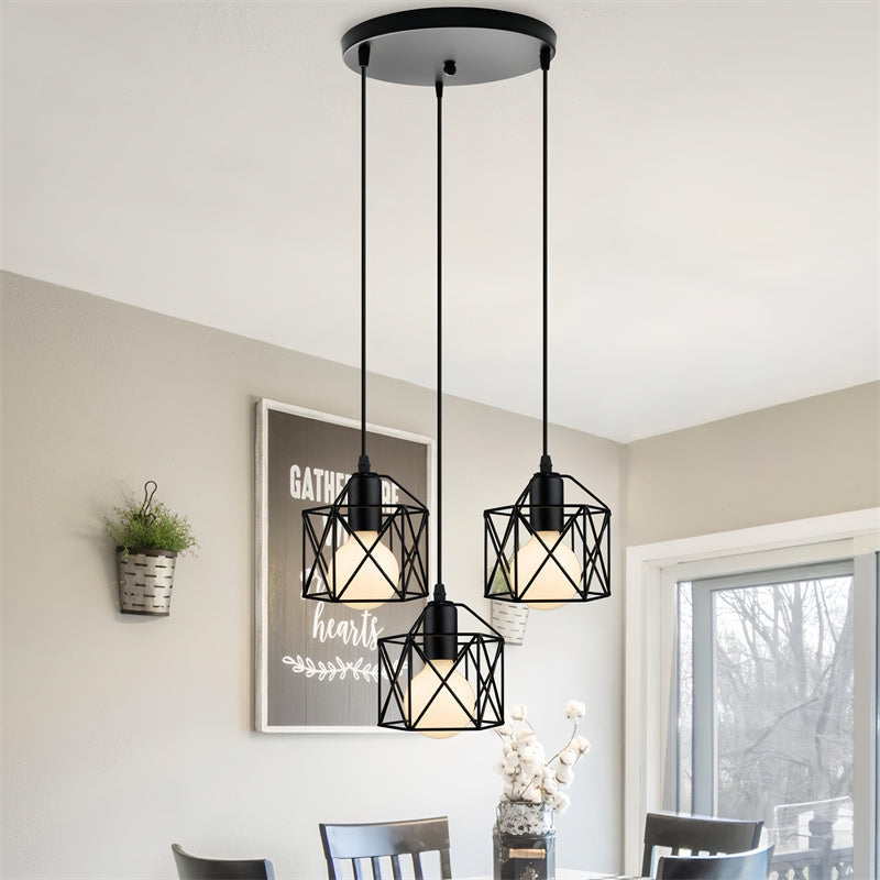 Industrial Vintage Cage Pendant Light