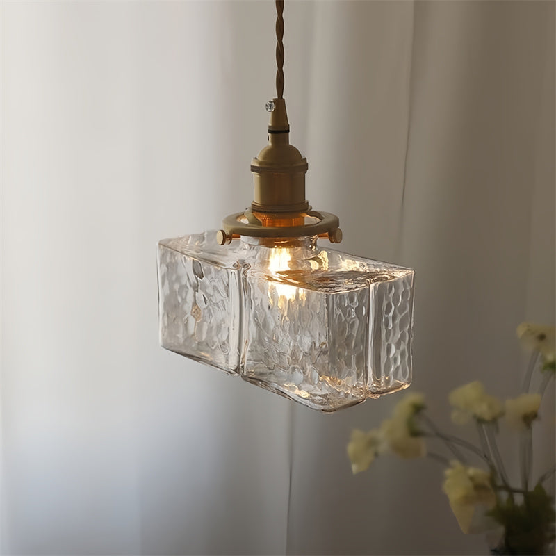 VintageLuxe - Retro Hammered Glass Pendant Light