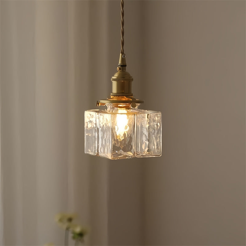 VintageLuxe - Retro Hammered Glass Pendant Light