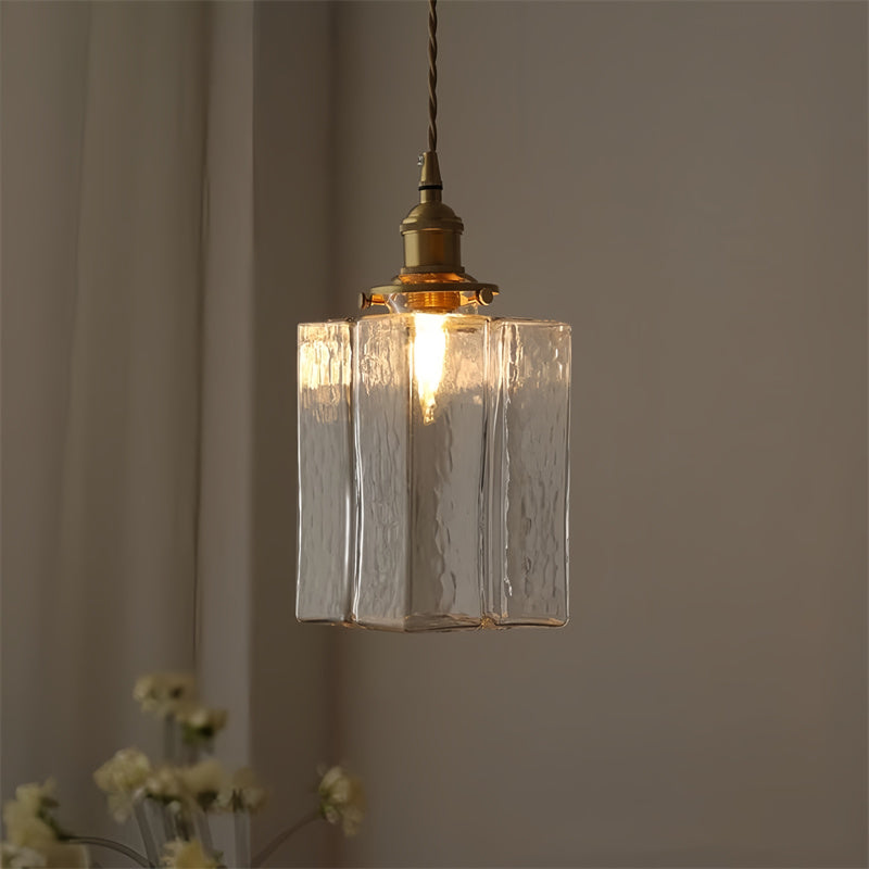 VintageLuxe - Retro Hammered Glass Pendant Light