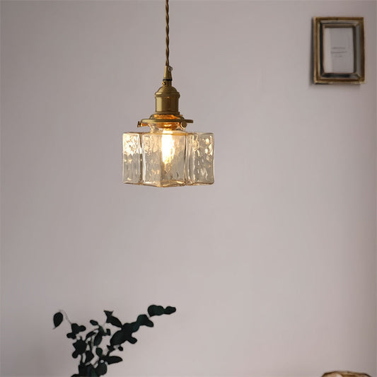 VintageLuxe - Retro Hammered Glass Pendant Light