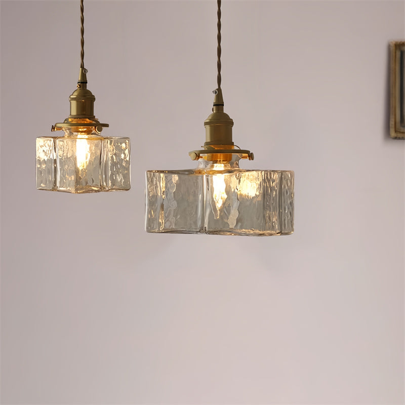 VintageLuxe - Retro Hammered Glass Pendant Light