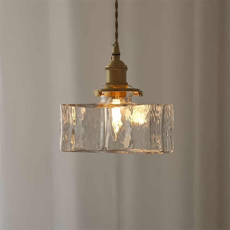 VintageLuxe - Retro Hammered Glass Pendant Light