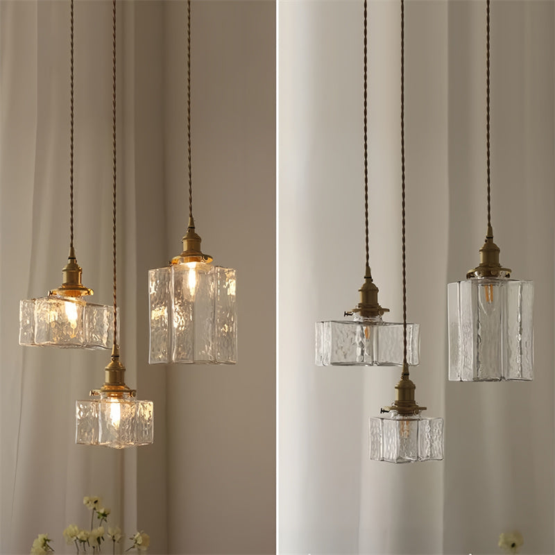 VintageLuxe - Retro Hammered Glass Pendant Light