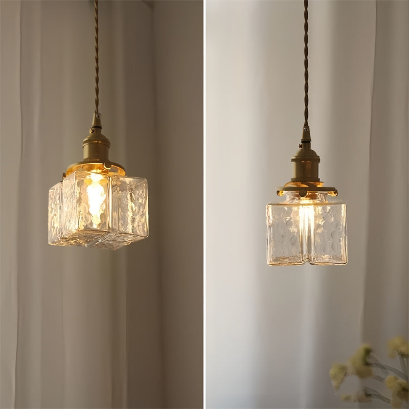 VintageLuxe - Retro Hammered Glass Pendant Light