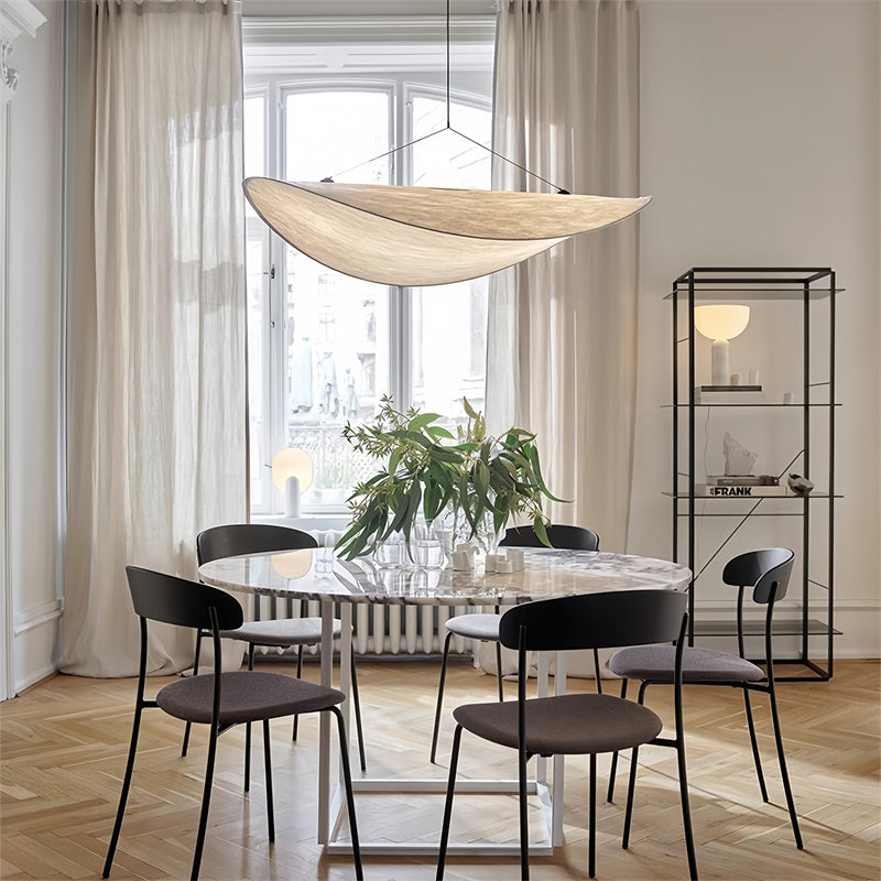 Elegant Silk Pendant Chandelier with Fabric Shade