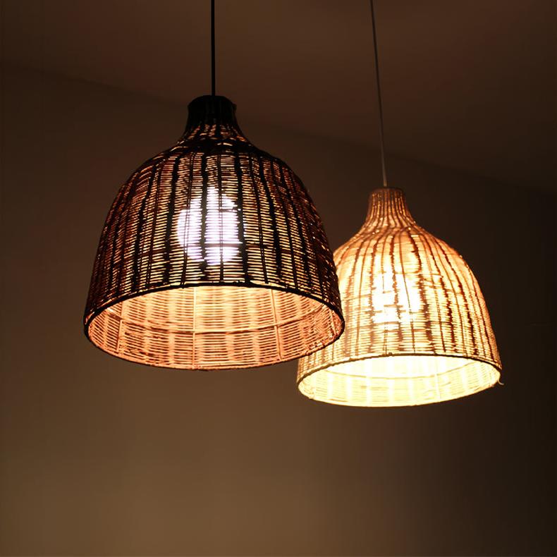 Handwoven Bamboo Basket Chandelier