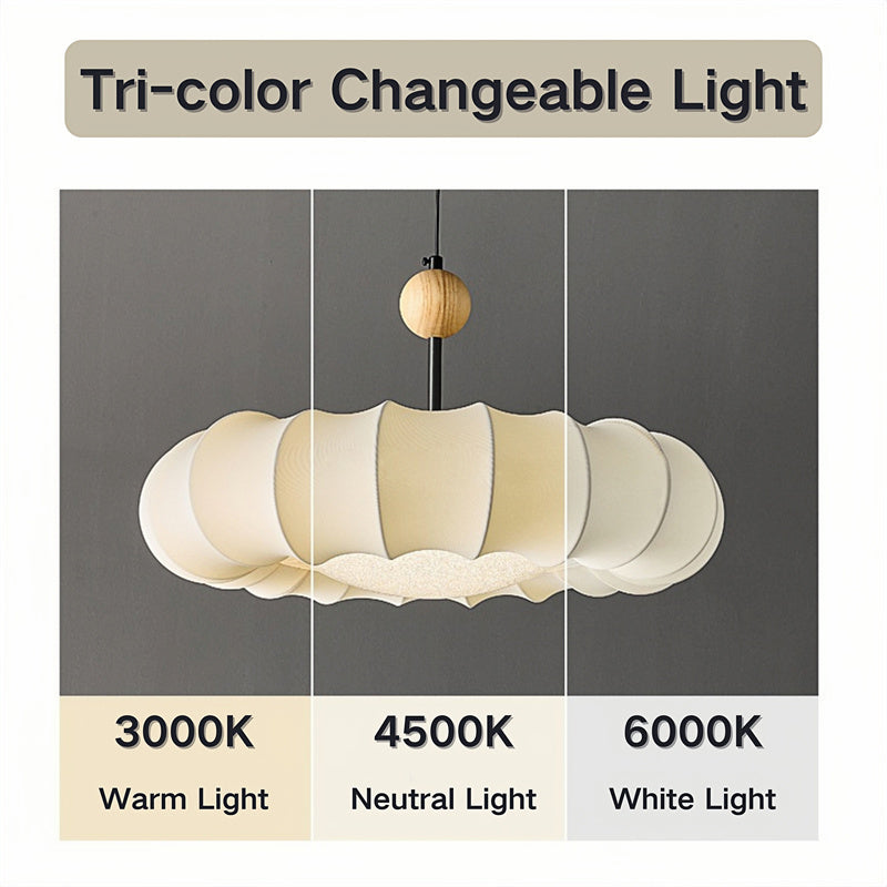 CloudLume - Simple Fabric Pendant Light 3-Color Changing Light