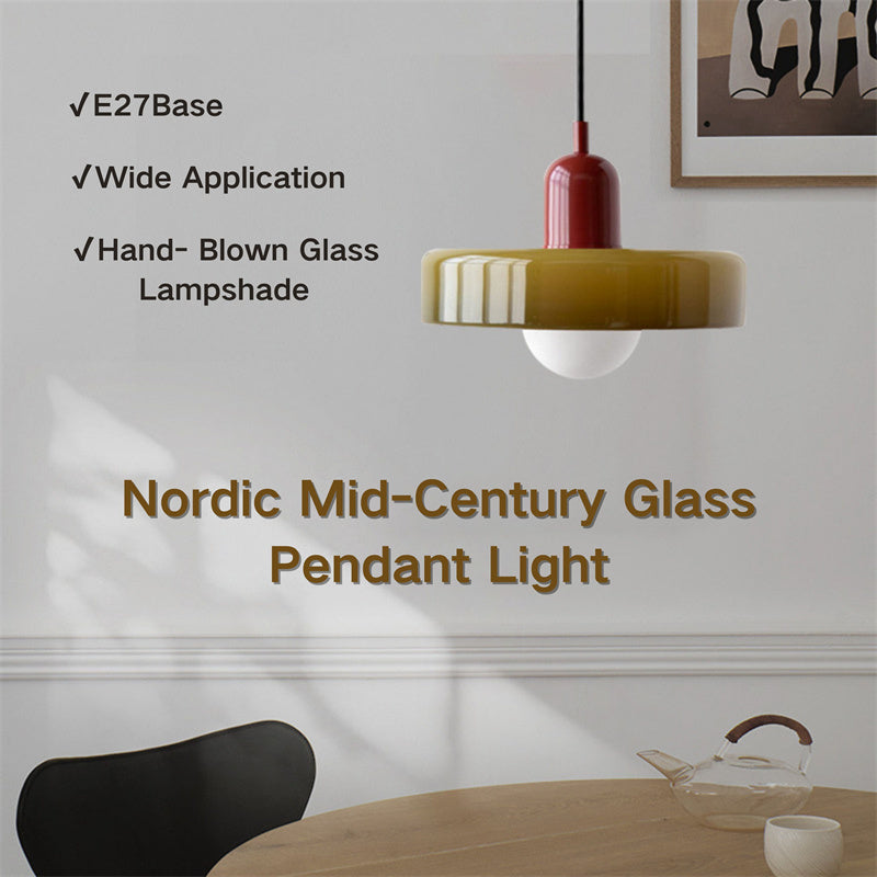 Nordic Glass Mid-Century Pendant Light.